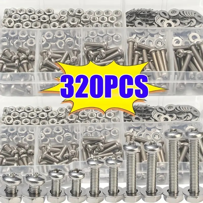 Furniture Home Hardware - 320PCS Set Mur & Baut Hex