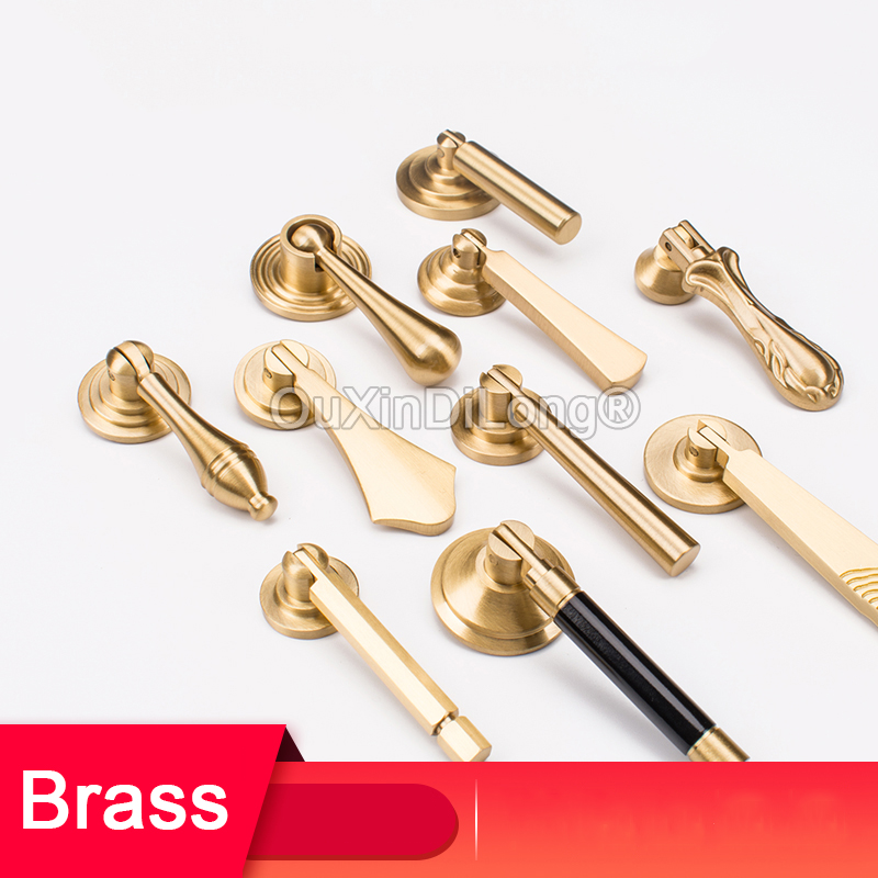 Furniture Hardware Drop Pulls - 1 Buah Pegangan Kuningan Gaya Cina