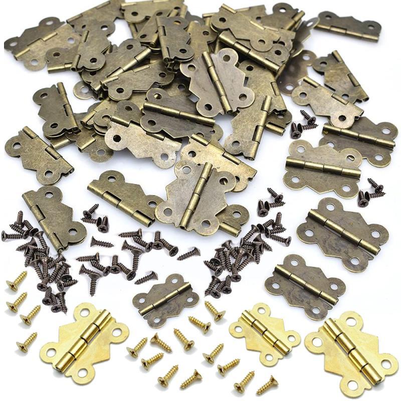 Furniture Hardware Antique - 10/20 Buah Engsel dengan Sekrup Engsel