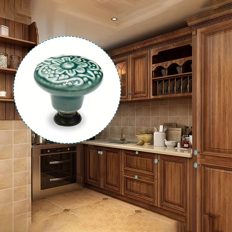 Furniture Home Hardware - 12 buah kenop kabinet keramik, desain