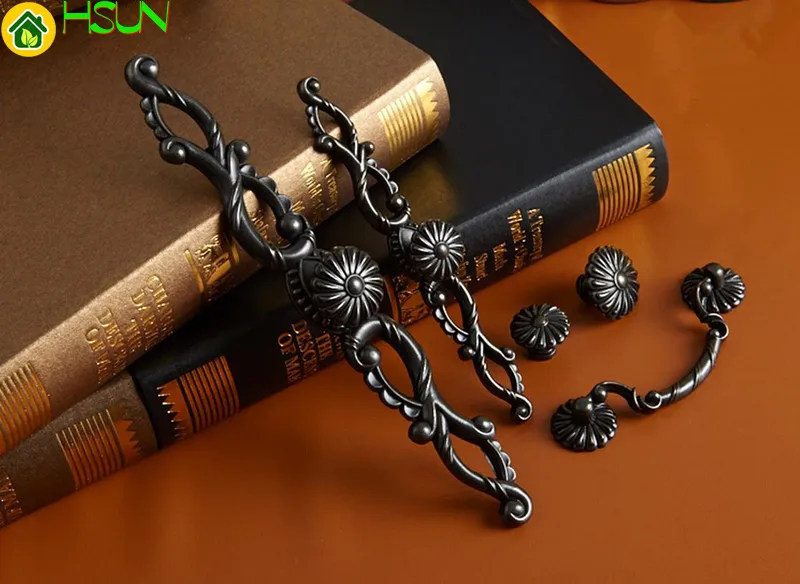 Furniture Hardware Drop Pulls - 2 buah Gagang Lemari Logam Retro