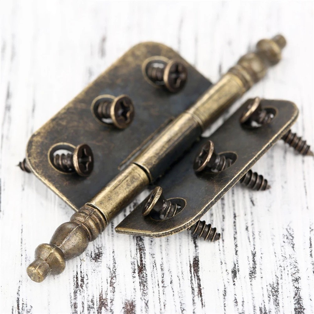 Furniture Hardware Antique - Engsel pelat perbaikan antik perunggu mahkota