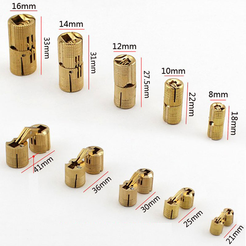 Furniture Hardware Brass - 2 Buah Engsel Barel Tembaga Silinder