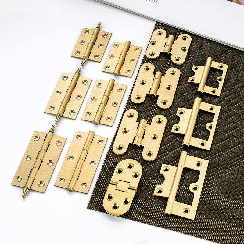 Furniture Hardware Brass - 2 Buah Engsel Pintu Kabinet Kuningan