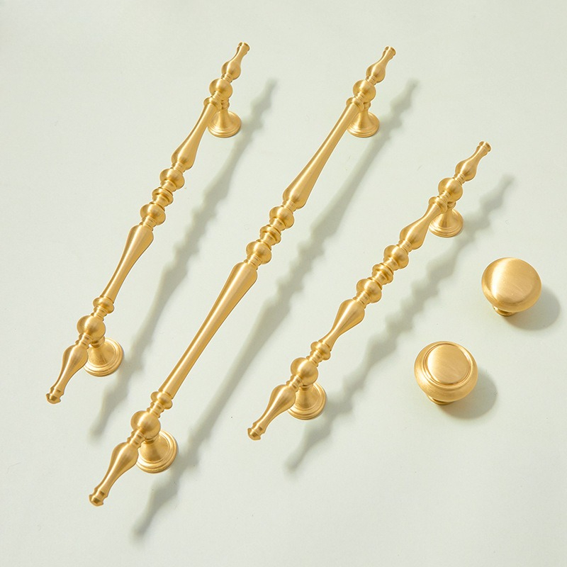 Furniture And Kitchen Hardware Fitting - Kenop Furnitur Kuningan Prancis Berkilau Emas