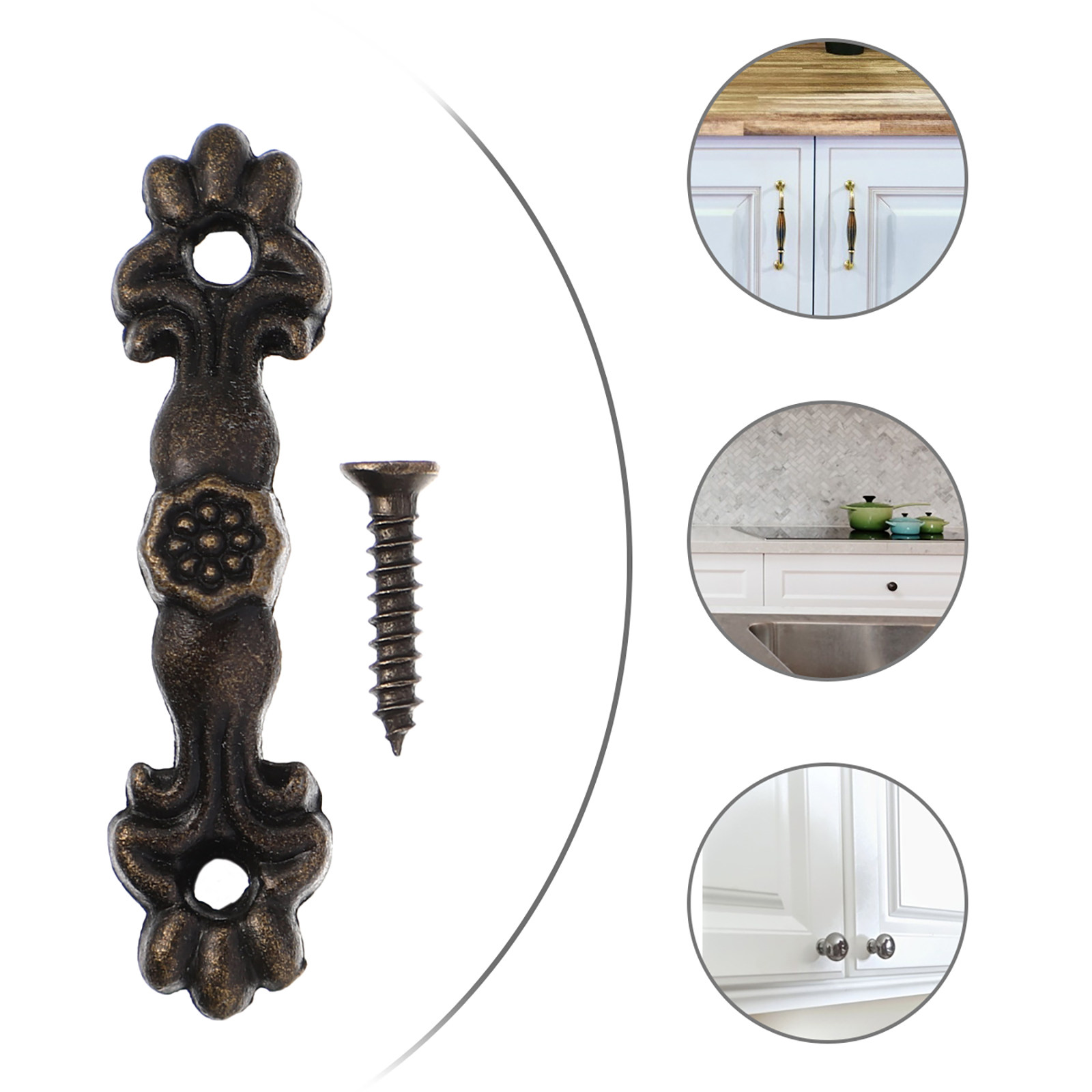 Vintage Furniture Hardware Replacement - 24 Buah Pegangan Kabinet dari Paduan