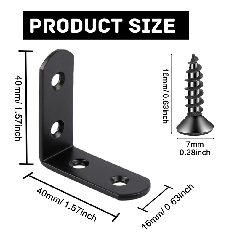 6-20 Buah Braket Sudut Hitam L - Corner Bracket Angle ulasan dan harga