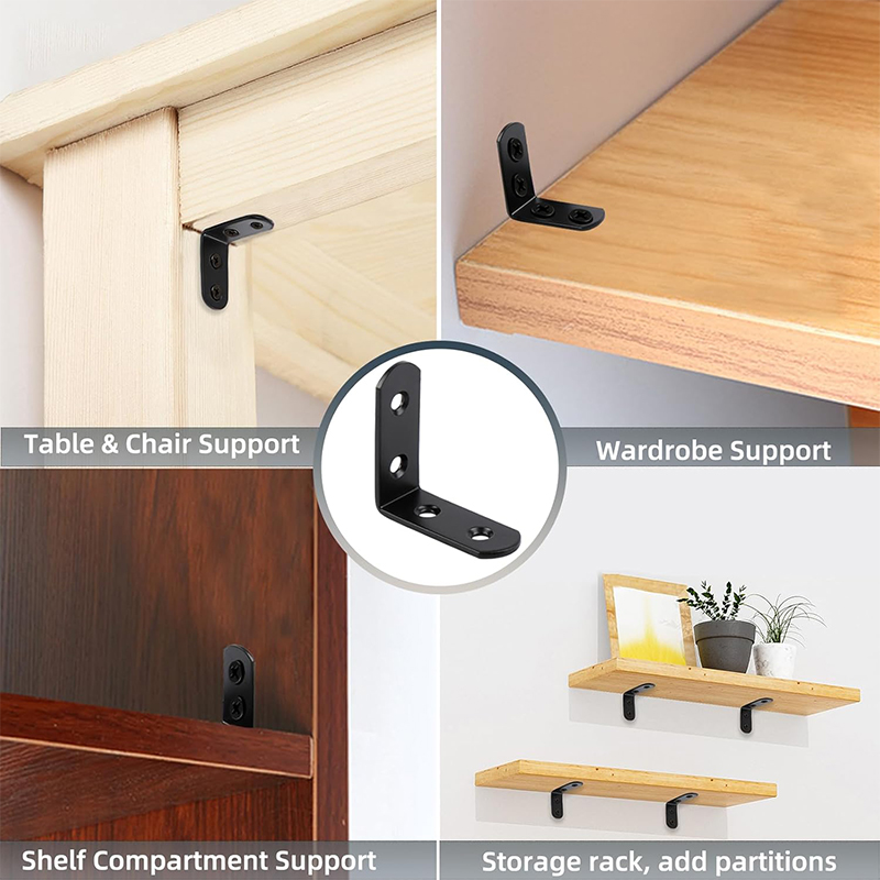 6-20 Buah Braket Sudut Hitam L - Corner Bracket Angle ulasan dan harga