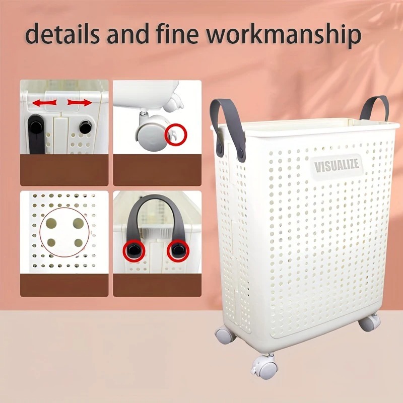 Keranjang Cucian Lipat Beroda  - Furniture Hardware Parts ulasan dan harga