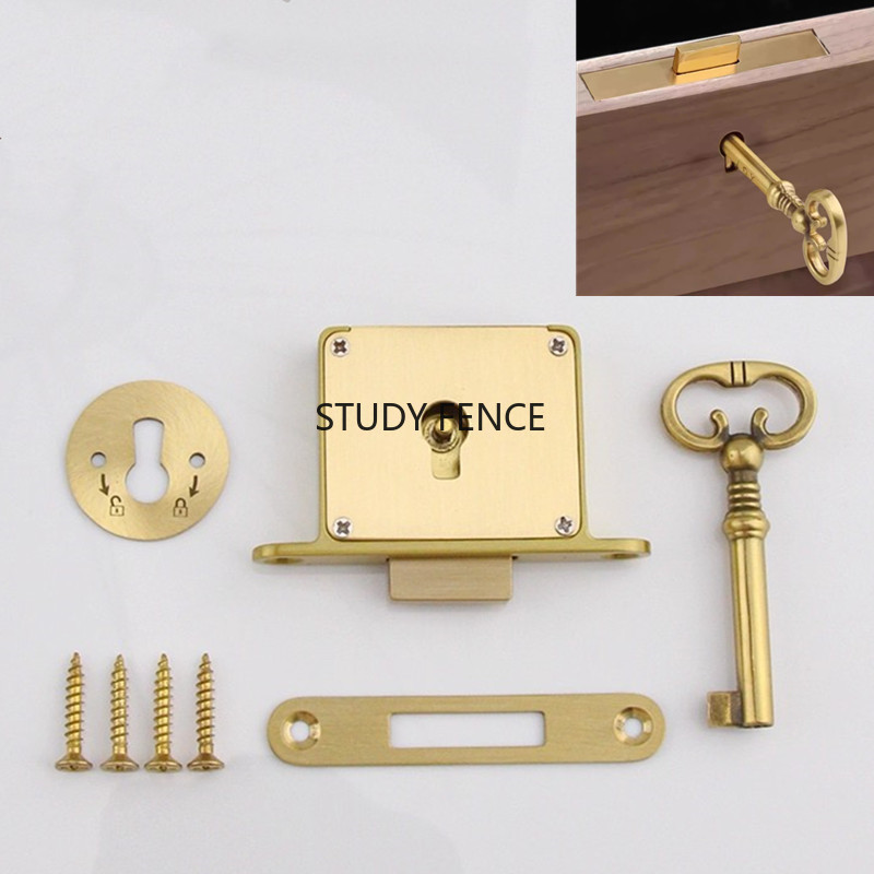 1 Buah Kunci Laci Logam Antik  - Furniture Hardware Brass ulasan dan harga