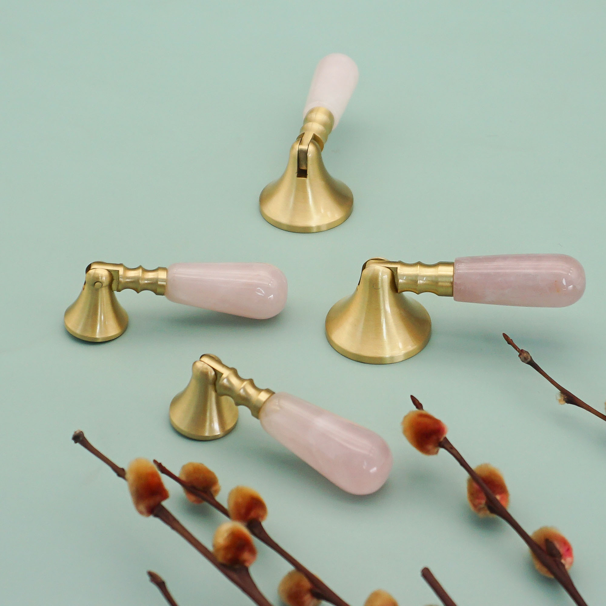 Kristal Merah Muda + Kenop dan - Furniture Hardware Drop Pulls ulasan dan harga