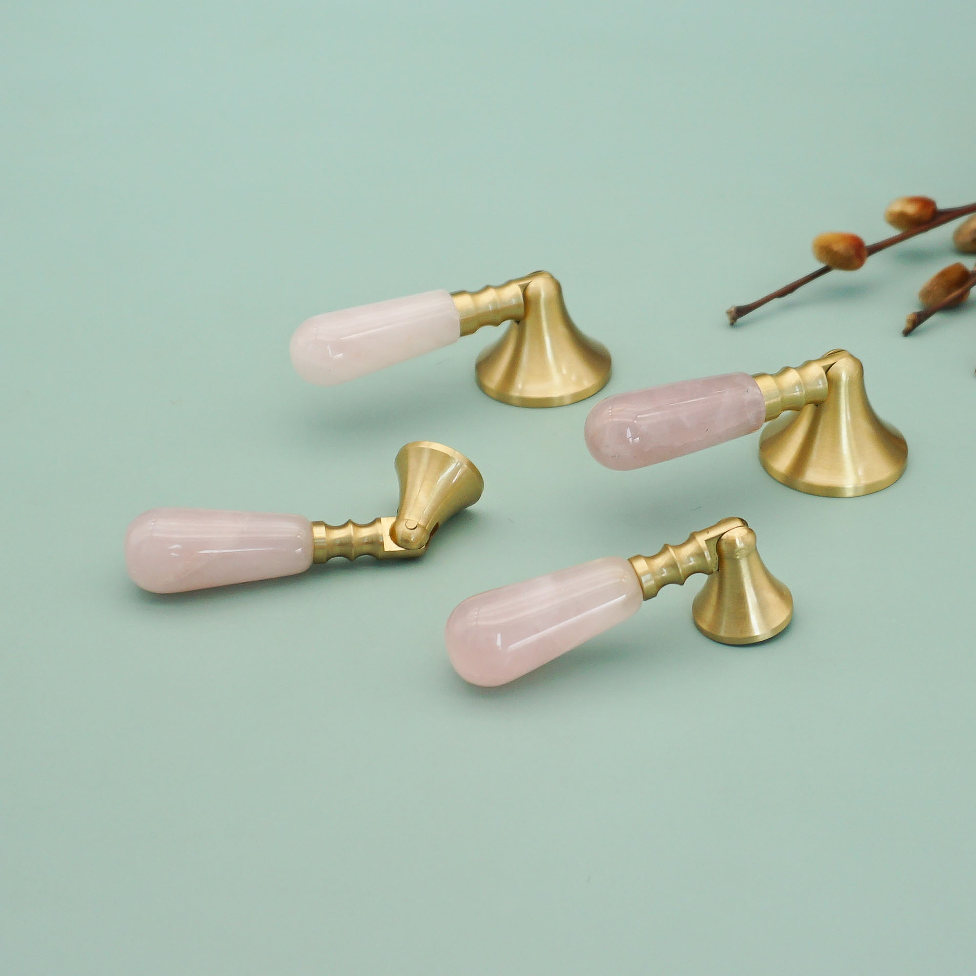 Kristal Merah Muda + Kenop dan - Furniture Hardware Drop Pulls ulasan dan harga