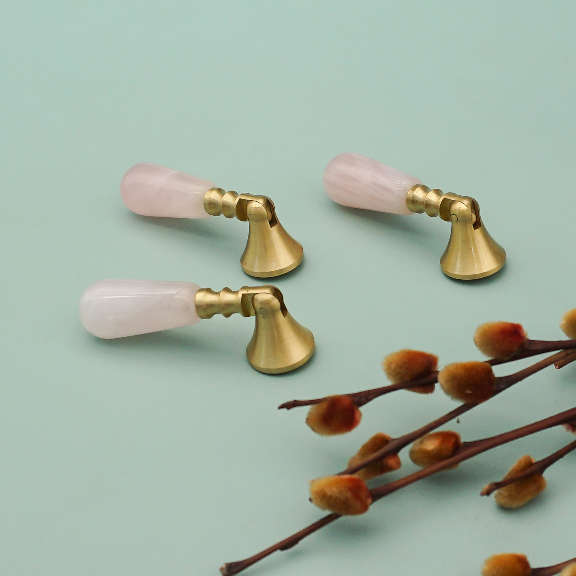 Kristal Merah Muda + Kenop dan - Furniture Hardware Drop Pulls ulasan dan harga