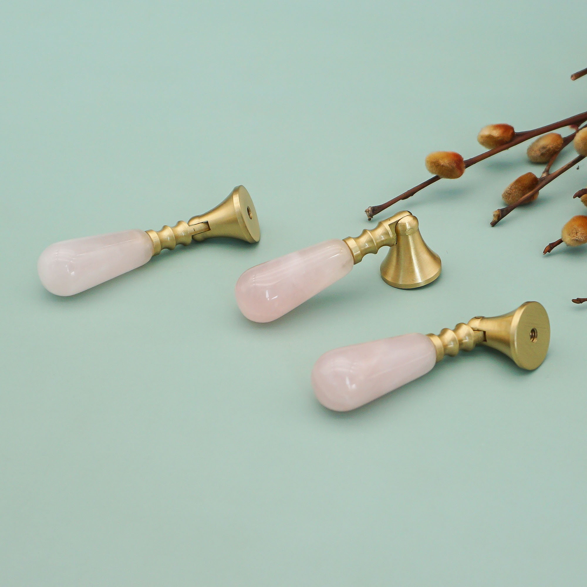 Kristal Merah Muda + Kenop dan - Furniture Hardware Drop Pulls ulasan dan harga