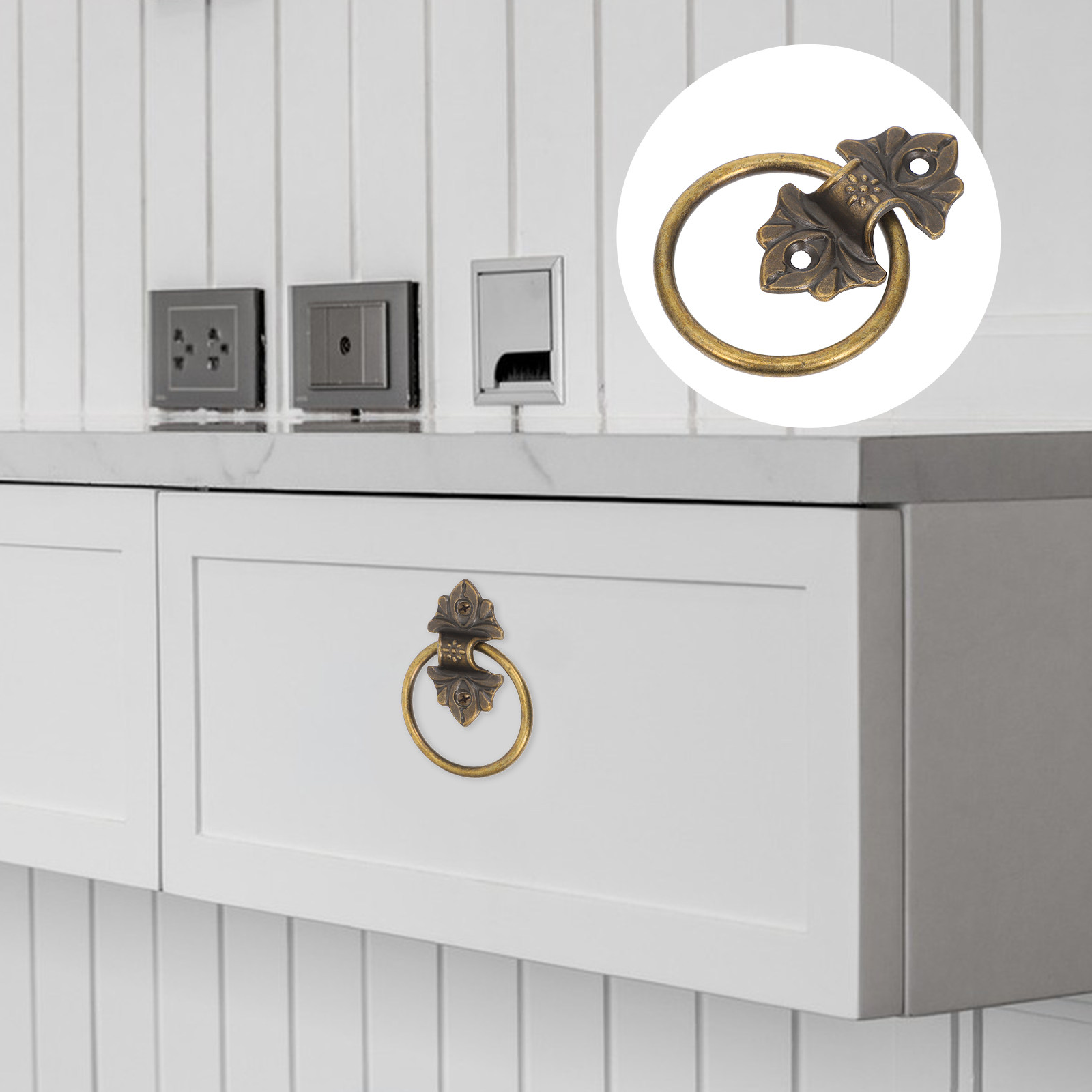 2 Buah Gagang Kabinet Retro Mo - Furniture Hardware Drop Pulls ulasan dan harga